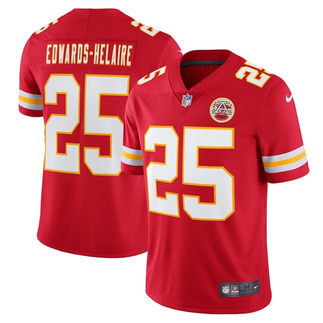 mens nike clyde edwards helaire red kansas city chiefs vapor limited jersey